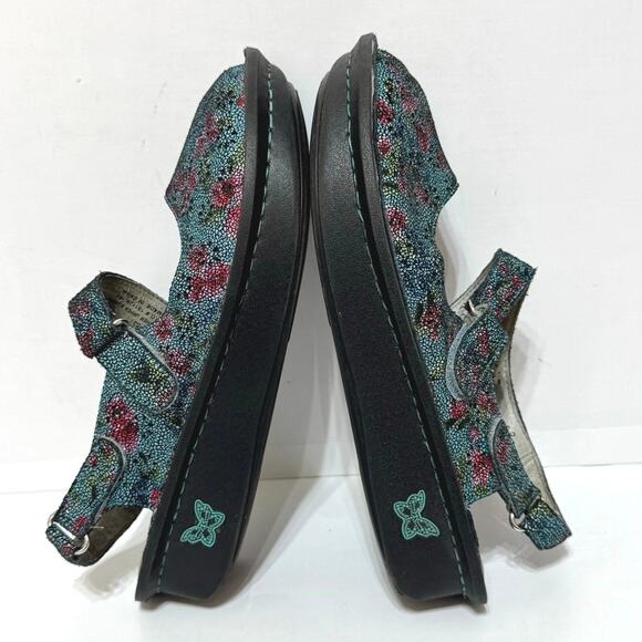 Alegria Women’s Jemma  Mary Jane Clogs Blue Green Floral Size 38 EU / US 8-8.5 - Picture 8 of 12